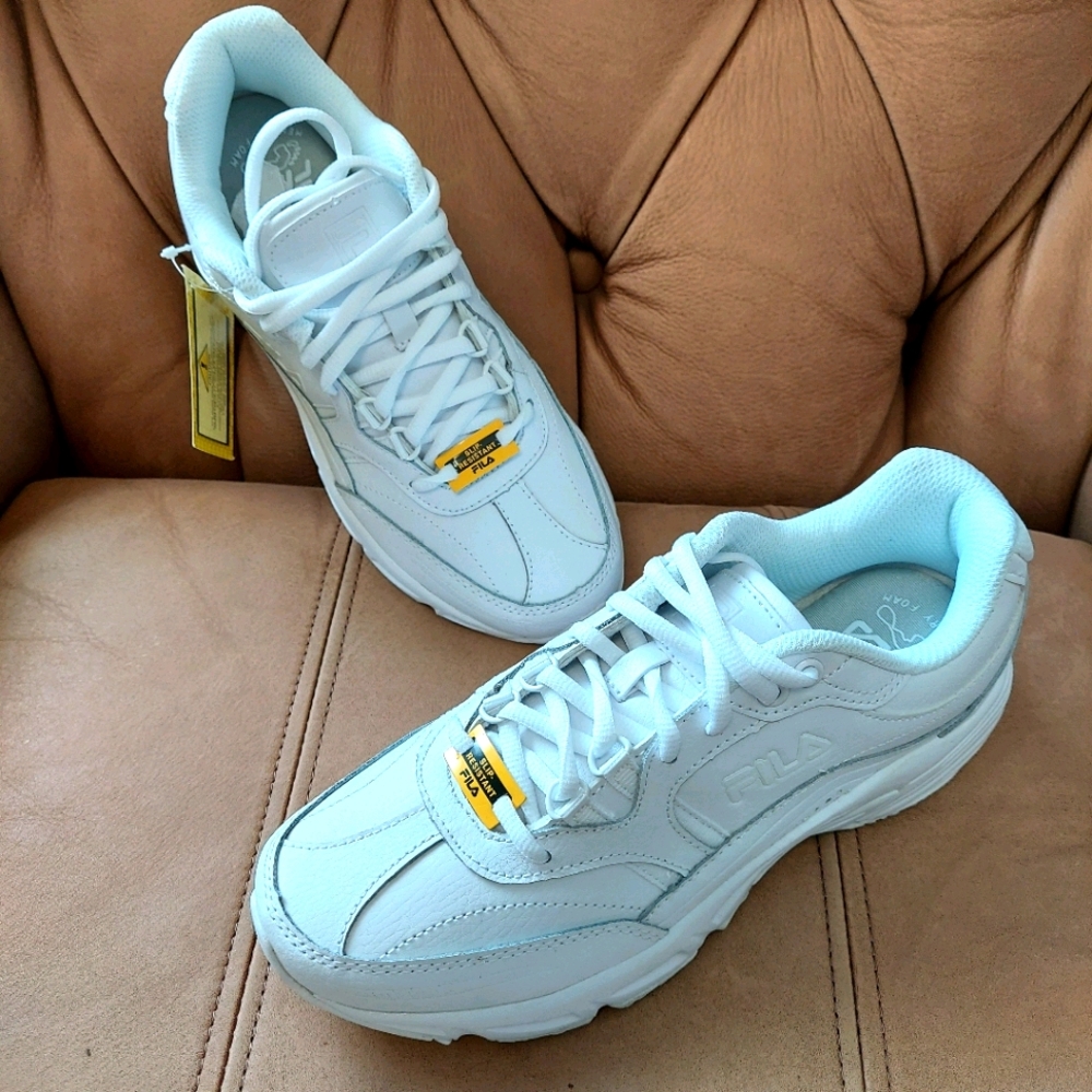 Fila Men’s Memory Workshift Slip Resistant Sneaker. Medium